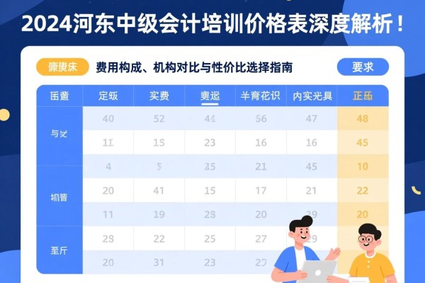 2024河东中级会计培训价格表深度解析，费用构成、机构对比与性价比选择指南