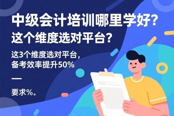 中级会计培训哪里学好？从这3个维度选对平台，备考效率提升50%
