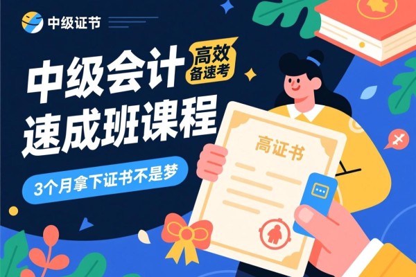 中级会计速成班课程，高效备考加速器，3个月拿下证书不是梦